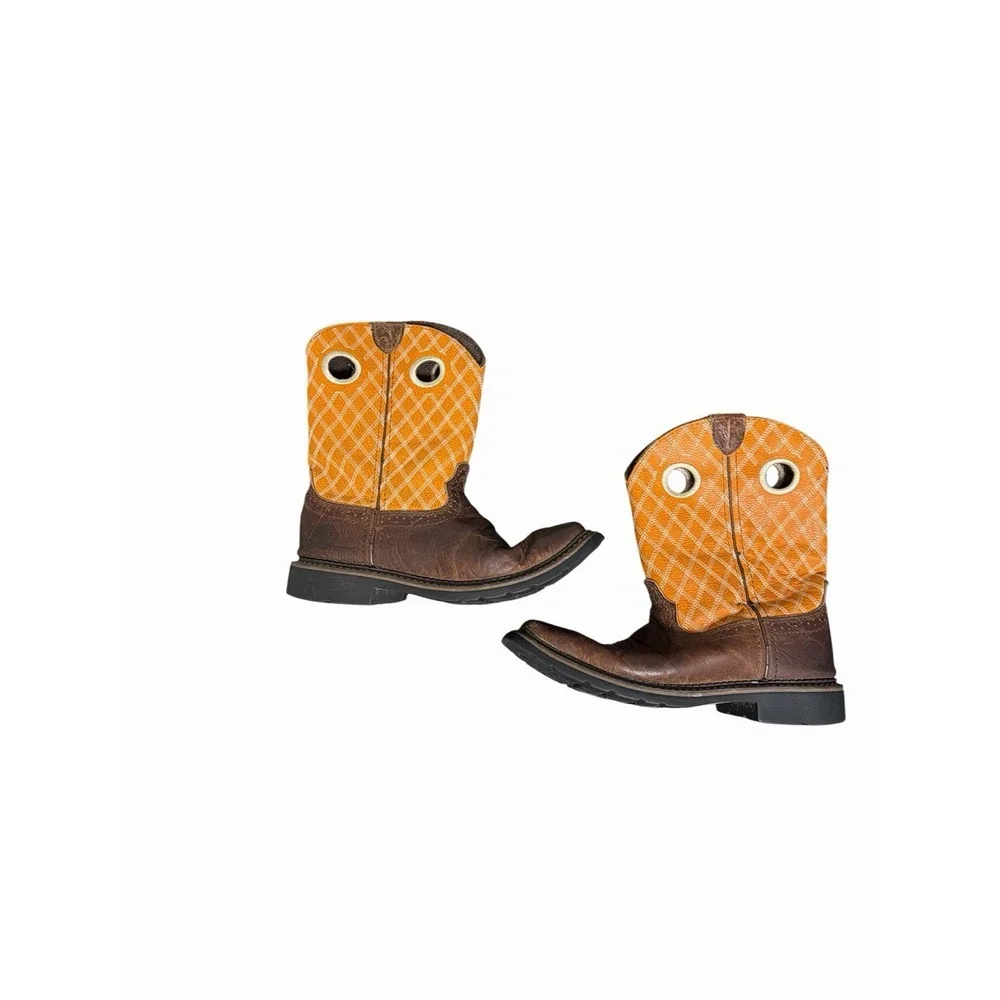 Justin Kids‎ Western 4616JR Cowboy Leather Boots shoes sz 3.5 D